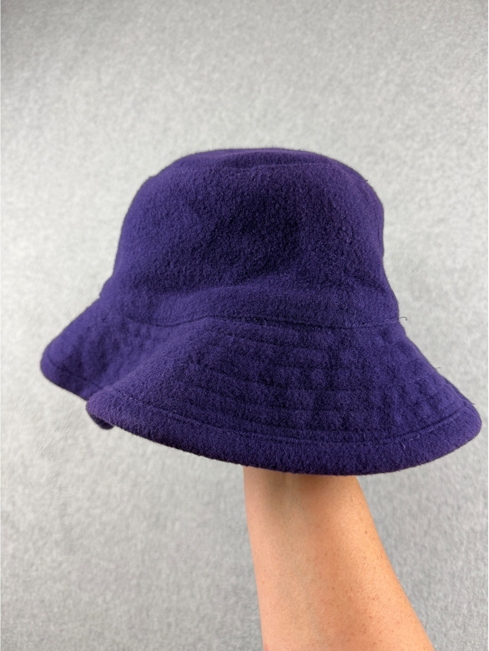 Vintage LL Bean Lambswool Bucket Hat S/M Purple Wool Made USA 90s